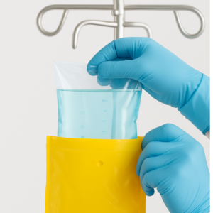 Lichtschutzbeutel gelb für 50 ml Spritzen & Schmerzpumpen ohne Öffnung