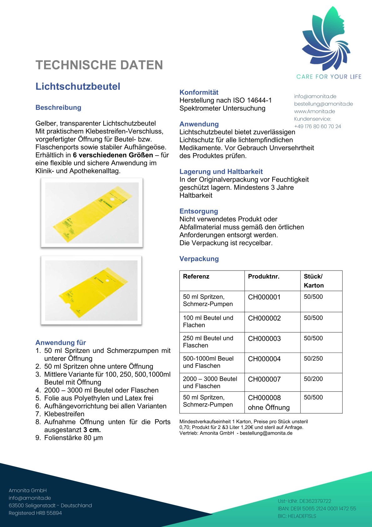 Lichtschutzbeutel gelb für 2000-3000 ml Beutel – Bild 2
